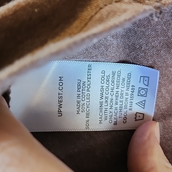 UpWest Mens Henley Size M Brown - Picture 3 of 5